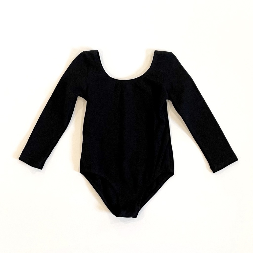 Girls’ Long Sleeve Black Leotard